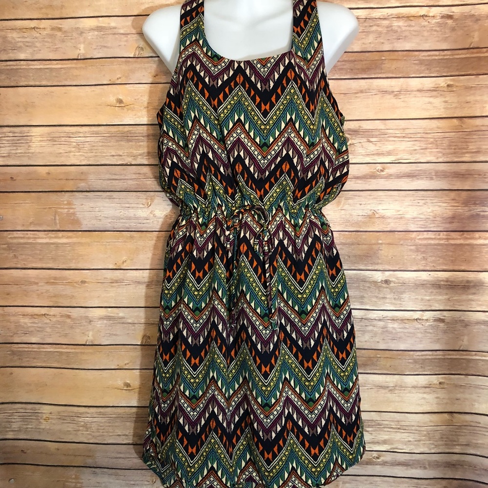 Blue Rain Aztec print dress. - Picture 1 of 5